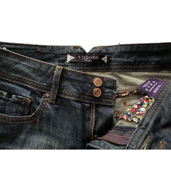 VIGOSS Fit/Capri Low-Rise Distressed Blue Jeans sz 28 (5/6) - Picture 4 of 7